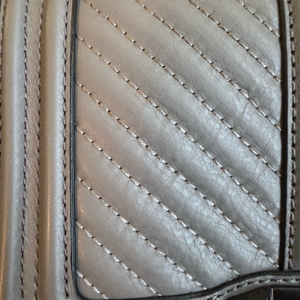 Rebecca Minkoff Cheveron Quilted Love Gray Crossbody Bag - Picture 3 of 5